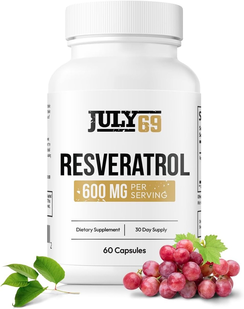 Resveratrooli kapslid 600 mg serveerimise kohta, tugevad antioksüdandid toidulisandi kapslid, 60 kapslit 1 pudelis, valmistatud USAs