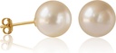 Handpicked Freshwater Pearl Stud Earrings 14K Gold Plated Sterling Silver Round naistele Hüpoallergeenne