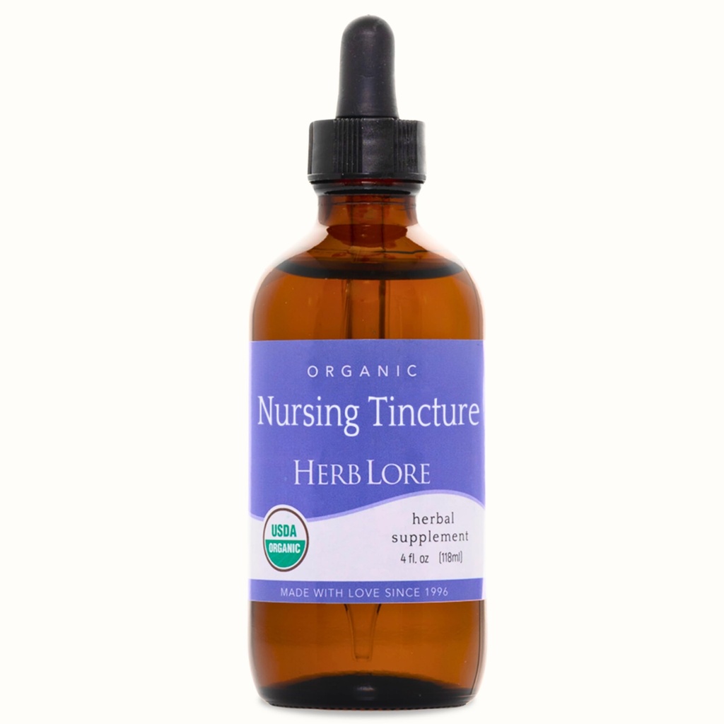 Herb Lore Organic Nursing Tinktuur - Vedel laktatsiooni tugitilgad, et suurendada rinnapiima pakkumist Moringa ja apteegitilliga - lambaläätse vaba rinnaga toitmise täiendus (4 fl oz)