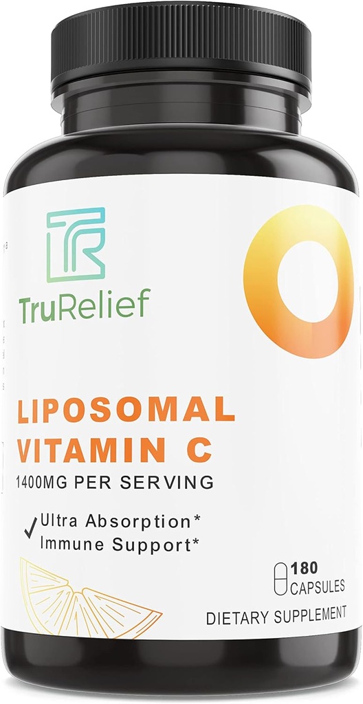 Liposomaalne VIT C - Immuunsüsteemi tugi koos / ultra-absorptsiooniga. 180 korki pudeli kohta. Tugev 1400 mg liposomaalne VIT C annus.