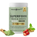 Superfood Reds & Greens Pulber - 11,64 oz, prebiootikumid ja probiootikumid seedetrakti tervisele, Super Greens Pulber koos ashwagandha soolestiku tervisele, immuunsus, antioksüdandid, vegan, mitte-GMO