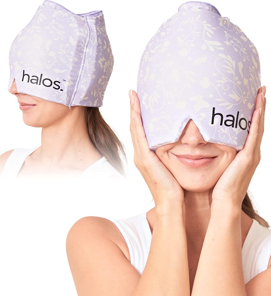 MyHalos® Migreen Relief Cap, 30% Paksem, 2X Veel Jahutusgeel, Jääb Külmemaks, Form Fitting Ice Hat, Ice Pack Head Wrap Relief, Pinge Peavalu Relief Cap (Violet)