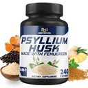 BMVINVOL Psyllium Husk kapslid Fiber täiendus lambaläätse, kurkum, ingver, must pipar - toetada seedesüsteemi, soolestiku tervis - 240 Loe 4 kuu pakkumine