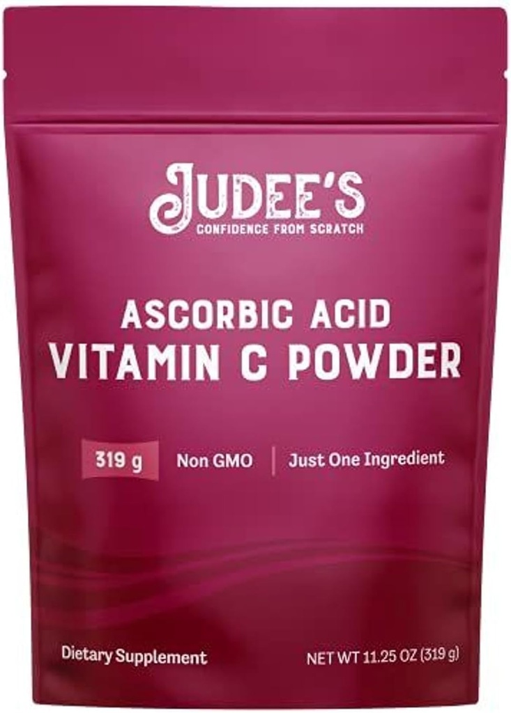Judee Gluteenivaba C-vitamiini pulber - 11,25 Oz Pouch - mitte-GMO, gluteenivaba ja pähklivaba pulbriline askorbiinhape immuunsuse toetamiseks, konserveerimiseks ja juuksepulbriks