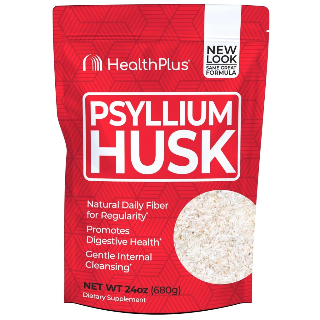 Health Plus, Psyllium Husk, 24 oz, 96 Servings - Natural Detox, Daily Dietary Fiber Supplement, kõhukinnisuse leevendamine, õrn soolestiku puhastamine, Keto Küpsetamine