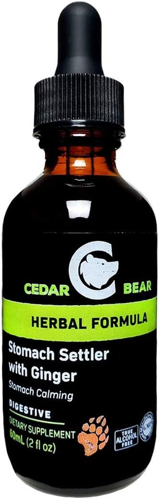 Cedar Bear Magu Settler koos ingveriga vedela taimse lisandiga, mis aitab rahustada kerget kõhu 2 Fl Oz