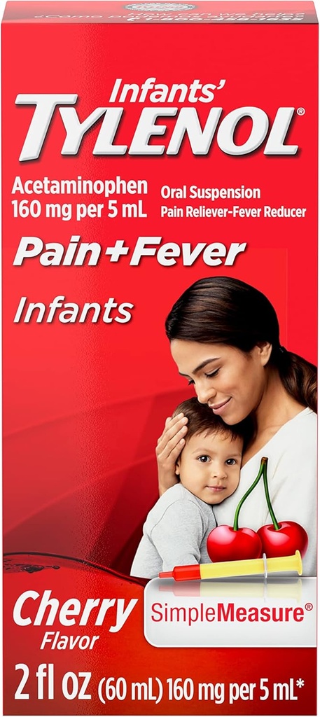 Imikute Tylenol Acetaminophen Vedelik meditsiin, Kirss, 2 fl. oz