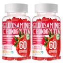 Glükoosamiin Chondroitin Gummies koos MSM ja Elderberry Extra Tugevus - ühine tugi, antioksüdantide immuuntoetus täiendus täiskasvanutele, meestele ja naistele. 120 Maasikakummid