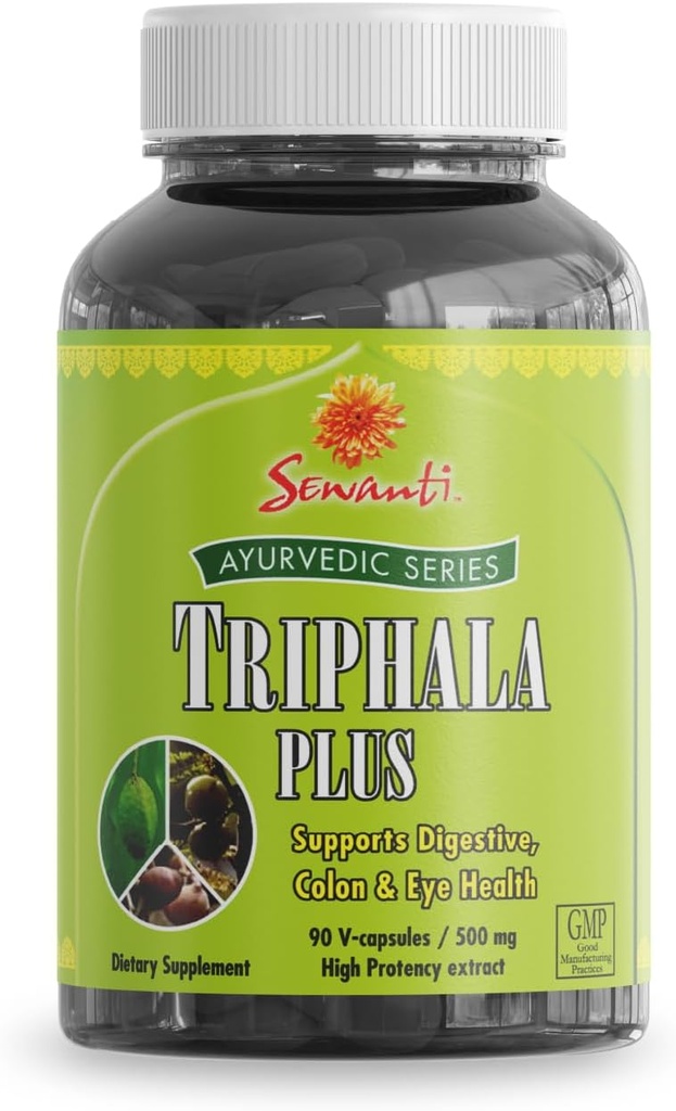 Sewanti Ayurvedic Triphala kapslid - ravimvorm seedetrakti tervise jaoks - Amla, Bibhitaki, Haritaki - 90 V- kapslit / 500 mg