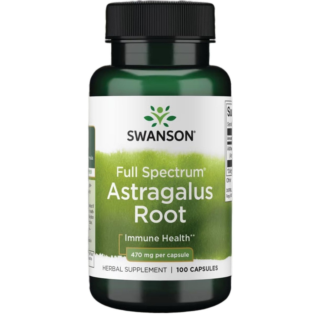 Swanson Astragalus Juur - Taimne täiendus, mis edendab immuunsüsteemi tuge - looduslik valem, mis toetab südame ja maksa tervist - (100 kapslit, 470 mg iga)