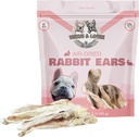 Benji & Louie Air kuivatatud kogu küüliku kõrvad karusnahaga - looduslikud tervislikud koeraravid või koera närid, ühekordne koostisosa, 1,5 oz, 4 kuni 6 krahv
