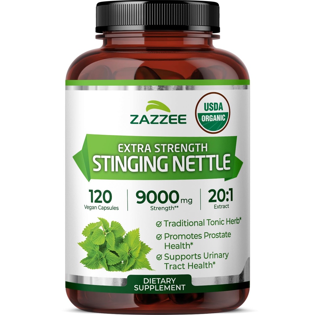Zazzee USDA orgaaniline nõel 20: 1 ekstrakt, 9000 mg tugevus, 120 vegankapslit, 4 kuu tarne, kontsentreeritud, standardiseeritud 20X ekstrakt, sertifitseeritud orgaaniline, 100% taimetoitlane, looduslik, mitte-GMO