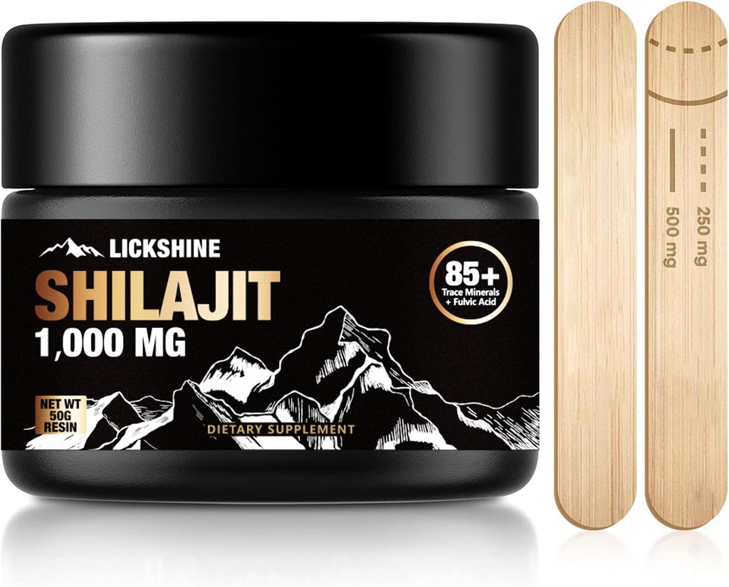 1 Pack Shilajit Pure Himalayan Shilajit Vaik Fulvic Acid, 1000mg Maksimaalne potentsi Natural Organic Shilajit 85 + Trace Minerals Supplement Gel, Support Energy & Immune System - 50g
