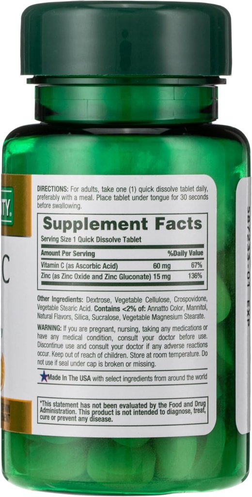 Looduse pearaha, C-vitamiin + tsink, toetab immuunsüsteemi tervist, vitamiinilisandit 60 mg, 60 tabletti (2. pakk)