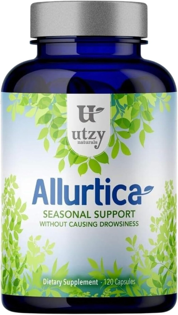 Utzy Naturals Allurtica | Taimne lisand kvertsetiini ja nõelava nõgesega | Hooajaline tugi täiskasvanutele ja lastele | Mitte unisus | 120 kapslit