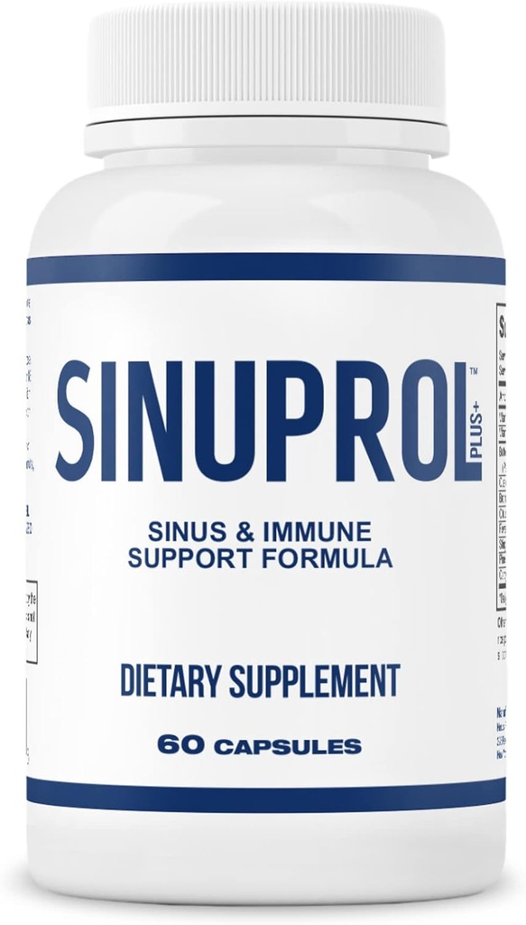 Mizzle SinuProl Nasal & Immune Support Supplement koos Quercetin Bromelain, Ideaalne valik inimestele, kes toetuvad looduslik sinus dekongestant, Sinus Rinse või looduslik antihistamiin, 60 kapslit