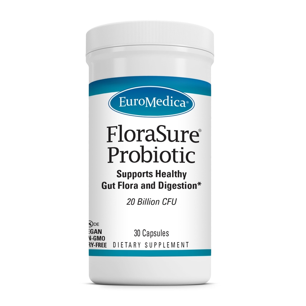 EuroMedica FloraSure probiootikum - seedimist täiendada, et aidata vastu aeg-ajalt puhumine ja toetada gaasi leevendust - soolestiku tervise toetamise täiendada Bifidobacterium Bifidum - 30 kapslit