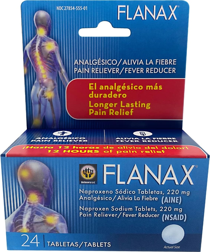 Flanax Pain Reliever ja palavik Vähendaja Naproxen Naatrium tabletid – 220 Mg (24 Count)