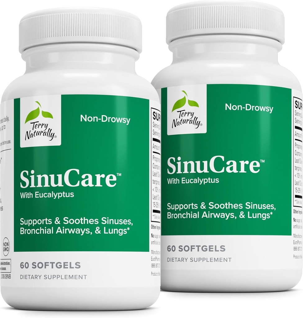 Terry loomulikult SinuCare - bronhide tervise toetamise lisand - tervislik sinus abi - toidulisand tervislike kopsude toetamiseks - 60 Softgels (2 Pack)
