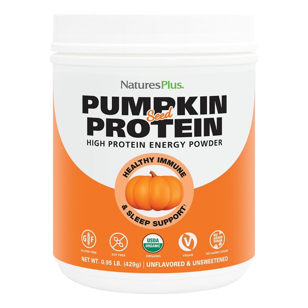 NaturesPlus orgaaniline kõrvitsaseemne valk - 0,95 naela Veganvalgu pulber - kõrge energiasisaldusega valgulisand, soodustab eesnäärme tervist, rahustab menstruaalhäireid - taimetoitlane, gluteenivaba - 15 serveerimist