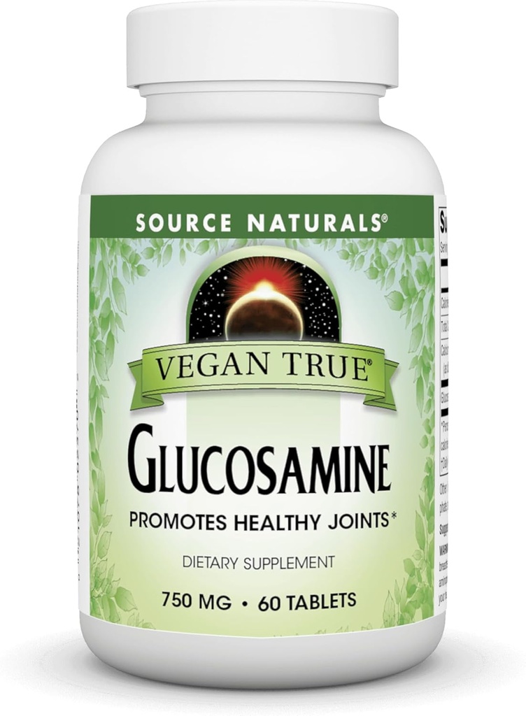 Allikas Naturals Vegan Tõeline glükoosamiin, soodustab tervislikke liigeseid *, 750 mg - 60 tabletti