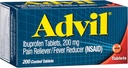 Advil valu leevendaja ja palaviku vähendaja, valu leevendav ravim ibuprofeeniga 200 mg peavalu, seljavalu, menstruaalvalu ja liigesevalu leevendamiseks - 200 kaetud tabletti