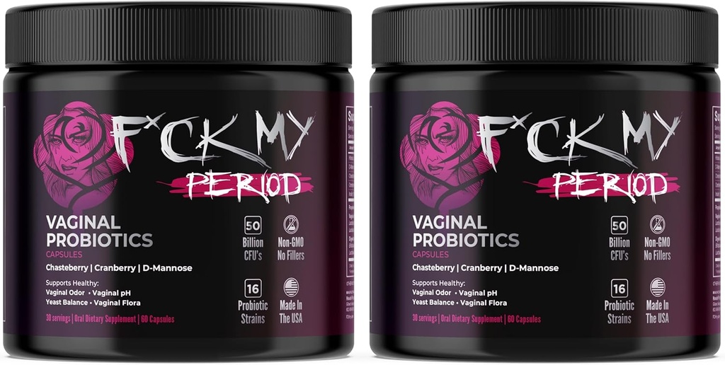 Periood Vaginaalsed probiootikumid naistele | Naiste perioodi probiootikumid Viginaalne probiootikum | Naiste probiootikum PH tasakaalu ja vag tervise jaoks | Soolestiku, UTI ja Vagional Healthi prebiootikumid (2 Pack)