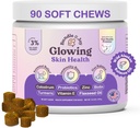 Bundle x rõõmu hõõguv nahk ja karvkate koertele, 90 pehmet närimist, ternespiimaga koerte probiootikume, omega 3 rasvhappeid, lõheõli ja kurkumit, toetab hooajalisi allergiaid ja sügelust