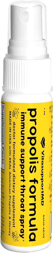 VITASUPPORTMD Propolis Formula Throat Spray - Arst Formulated, Made in USA immuunsuse toetamiseks looduslike antioksüdantidega, 1 fl oz