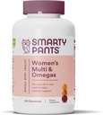 SmartyPants Naiste multivitamiini kummid: Omega 3 kalaõli (EPA / DHA), metüülfolaat, CoQ10, D3-vitamiin, C, vitamiin B12, B6, A, K & tsink, inositool, Gluteenivaba, 120 loend (20 päeva pakkumine)