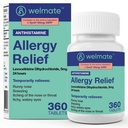 WELMATE - Levotsetirisiin Dihüdrokloriid 5mg (360 ct) - Mitte-uimane allergia Meditsiin - 24 tundi - Antihistamiin - Generaalne allergia pillid - Üle-The-Counter ravim