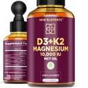 Vedel D3-vitamiin K2-ga ja magneesiumglütsinaat | D-vitamiin langeb 10 000 RÜ | K2-vitamiin 200mcg Mk7 | D3-vitamiin + K2-lisand meestele ja naistele | Suur imendumine | MCT-õli | Gluteenivaba | Mitte-GMO