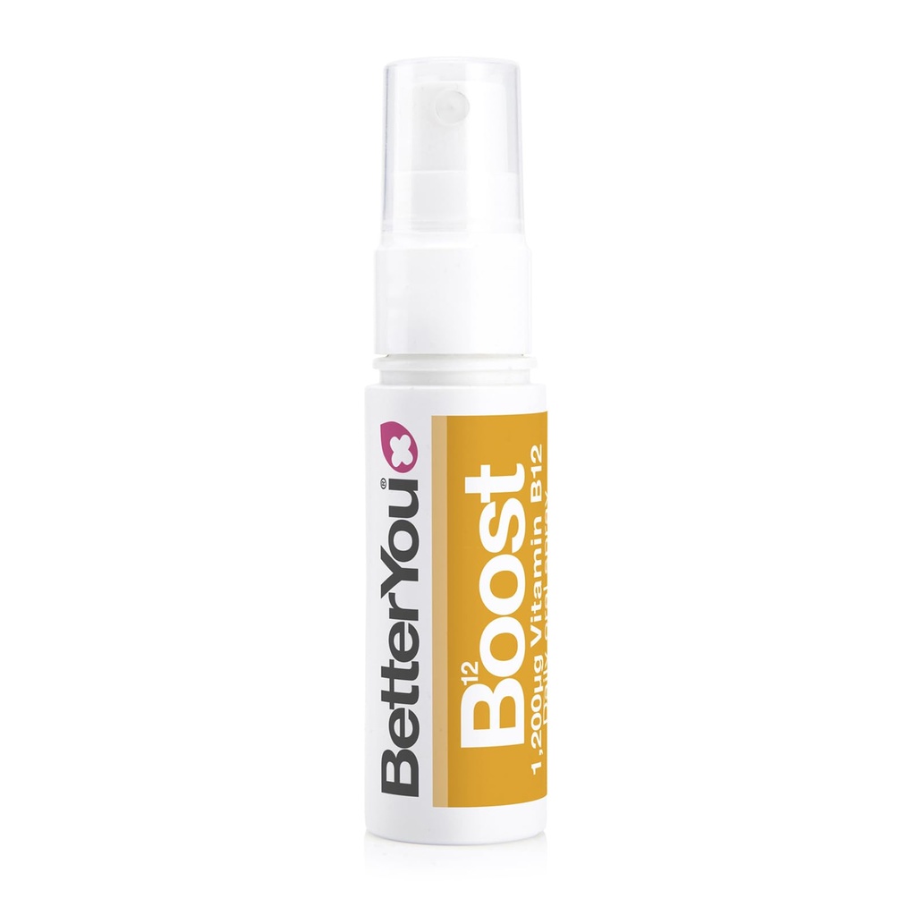 BetterYou Boost Vitamiin B12 Suukaudne Spray - Natural Vedel Supplement - Vitamiin Spray igapäevaseks B12 sissevõtmiseks - Roheline tee ja kroomi - 0,85 oz
