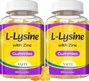 Lüsiinkummid 1000mg koos tsingiga - toetab nahka, huulte, veganit, gluteenivaba, 60 närimiskõlblikku L-lüsiini täiskasvanutele, vitamiine Kudede tervis ja immuunsüsteem, aminohape ja komplekslisandid, mitte-GMO(2Pack)