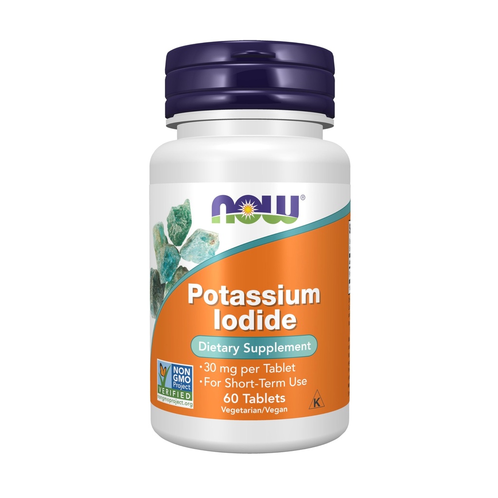 NOW Foods Supplements, Potassium Iodide 30 mg, Non-GMO Project Verified, Dietary Supplement, 60 Tablets