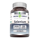 Amazing Formulas Selenium Supplement | 100 Mcg per Serving | 250 tabletti | Non-GMO | Gluteenivaba | Valmistatud USAs