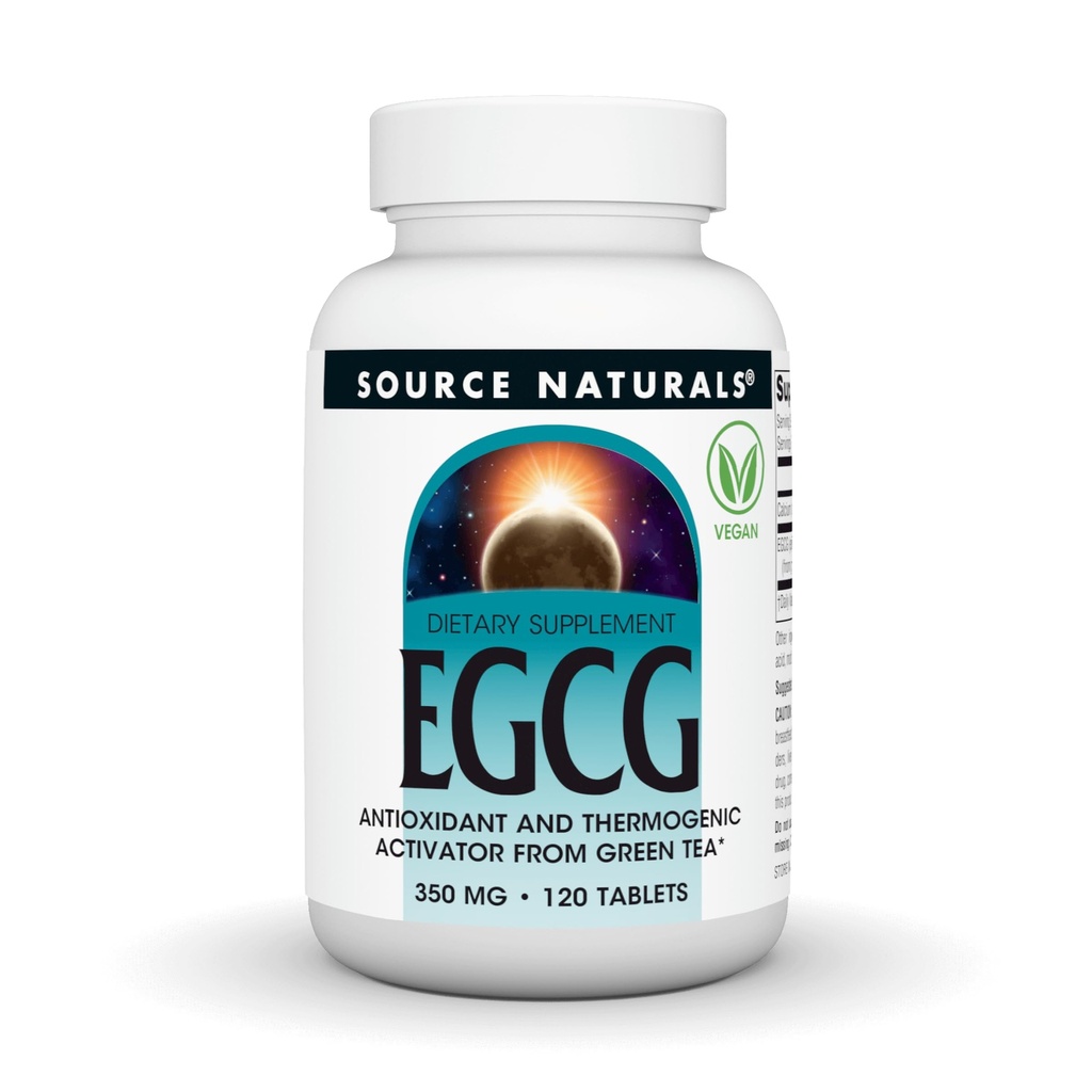 Allikas Naturals EGCG, antioksüdant ja termogeenne aktivaator rohelisest teest *, 350 mg - 120 tabletti