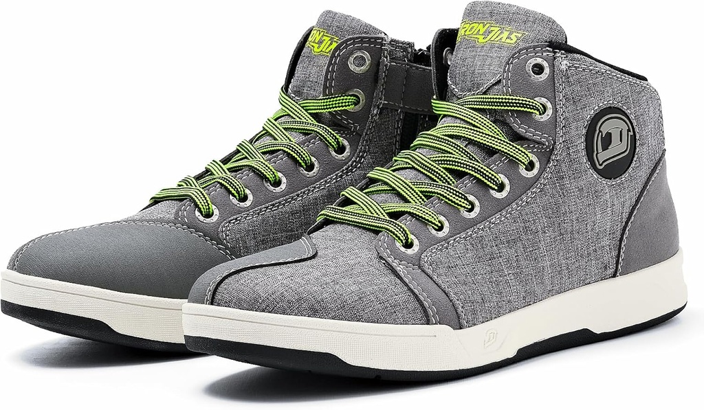 IRON JIA mootorratta jalatsid meestele, hingatavad libisemisvastased kaitsevahendid, Powersport Casual Motorcycle Riding Boots (Grey 8)