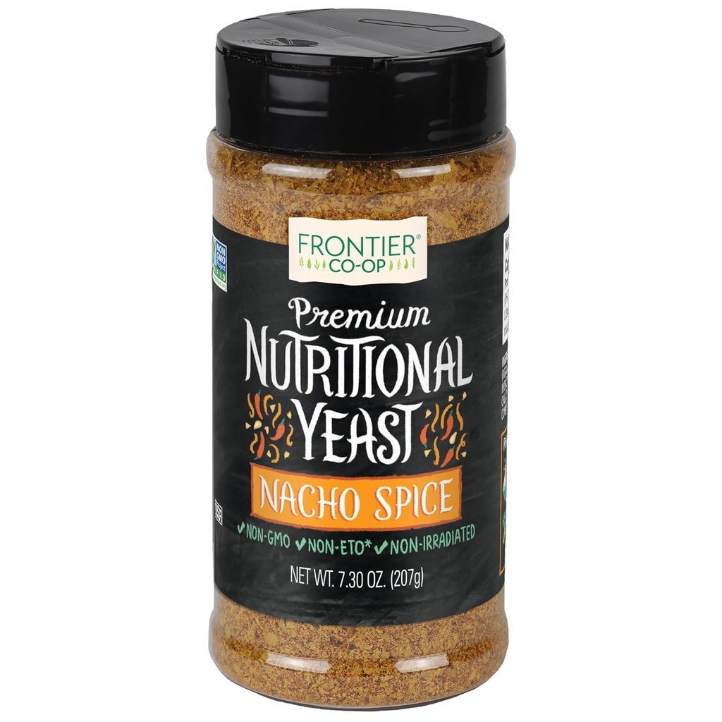 Frontier Co-op Nacho Spice Nutritional Pärmsegu vitamiiniga B12, 7.30 oz - Popcorn, Snacks, pasta ja supp