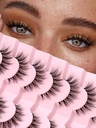 Ripsmed Looduslik Kassi silma ripsmed Wispy ripsmed 15mm Vale ripsmed Wispy Lashes 3D Volume Strip ripsmed Õhuke Puuvill Band Pehmed võltsitud ripsmed Vale ripsmed Pack 7 paari Siligli