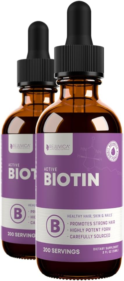 Rejuvica Health Active Biotin - Advanced Vedel Biotin Supplement - 5000mcg Toetus juuste nahk & küüned