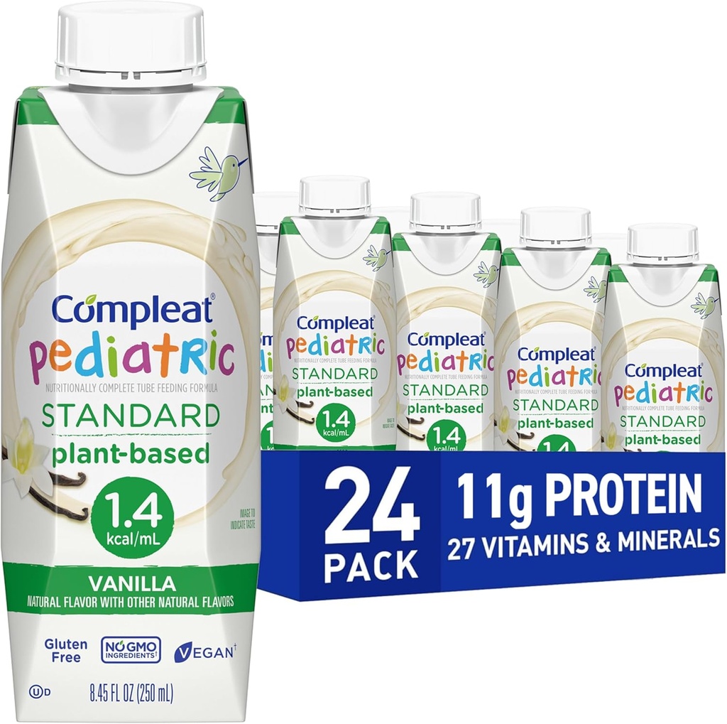 Comple Pediatric Standard 1.4mL, Plant Based Nutritionally Complete Shake, Tube Feeding Formula, Vanilla Flavor, 24 Pack