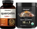 NatureBell Quercetin 1000mg per Server & 10 in 1 seenepulber, 10oz komplekti pakend | Ultra tugevusega Quercetin Supplement | Immuunsüsteemi tugevdaja & aju tervise tugi