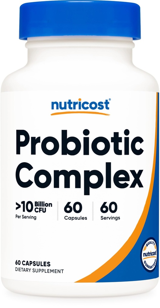 Nutrikost probiootiline kompleks (10 miljardit CFU) 60 kapslit - Acidophilus Plus 9 muud probiootikumid, mitte-GMO, gluteenivaba toidulisand