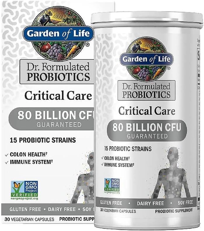 Formuleeritud probiootikumid Kriitiline hooldus 80 miljardit CFU 15 tüved Colon Health and Immune System, 30 kapslit