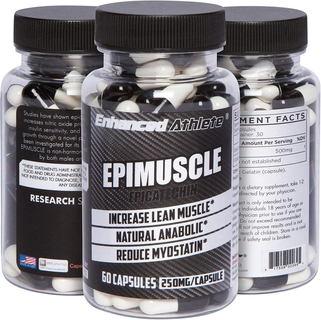 Täiustatud sportlase epimuskel - looduslik anaboolne, tahkise massi suurenemine, müostatiini vähendamine, 250 mg puhas epikatehhiin / 60 kapslit
