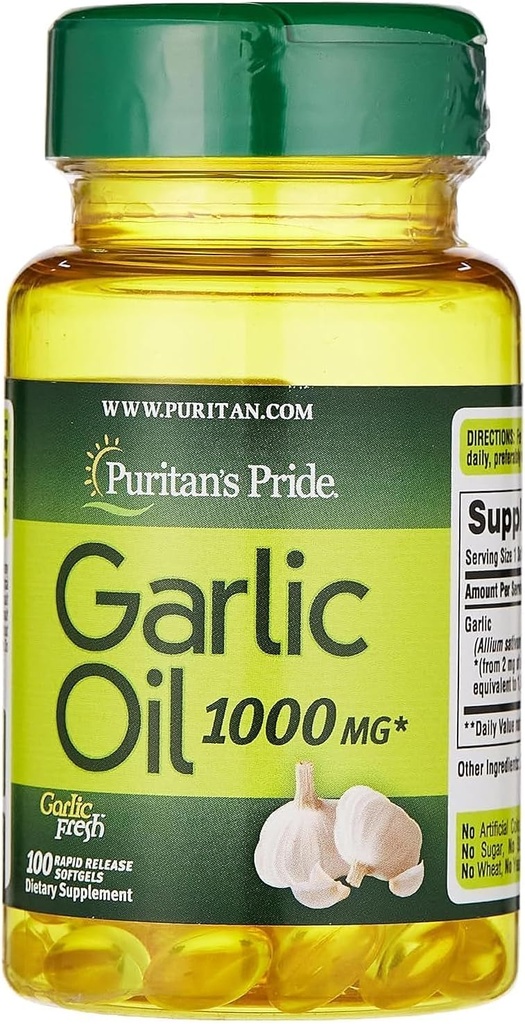 Puritan's Pride Küüslauguõli 1000 mg 100 Softgels