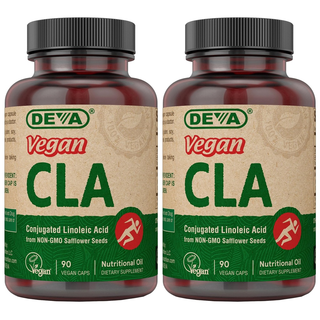 DEVA Vegan Vitamiinid Konjugeeritud linoolhape (CLA), saadud mitte-GMO saflooriõli, 90 kapslit, 1-pakend
