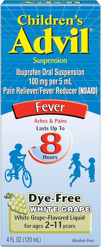 Advil laste peatamine Suhkur tasuta, värvivaba, marja 4 oz (pakk 2)