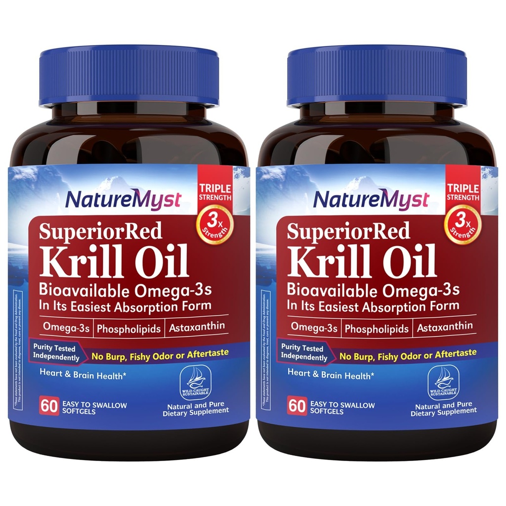 Antarktika krillõli 1000 mg Softgels, Krill Oil Omega-3s, EPA, DHA, Astaksantiin & Fosfolipiidid, Heart Health, 120 Softgels, Non-GMO, No Gluten, Valmistatud USA-s
